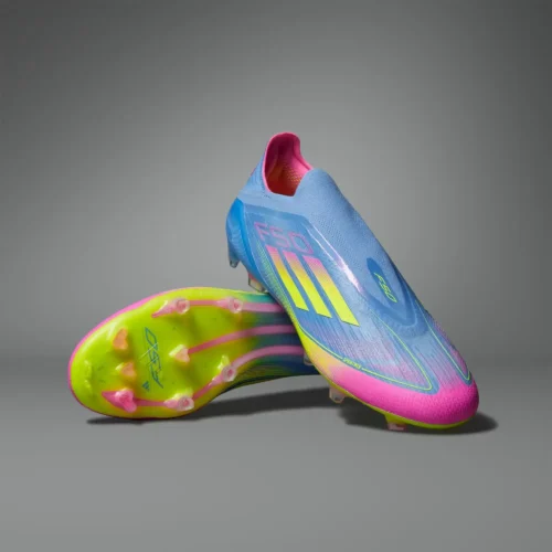 Adidas F50 Elite Laceless  soccer cleats – top and side view showing vibrant color and laceless design for a snug fit