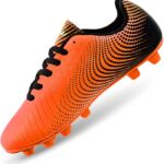 Vizari Stealth cleats in a side view showcasing firm ground studs and bold color design