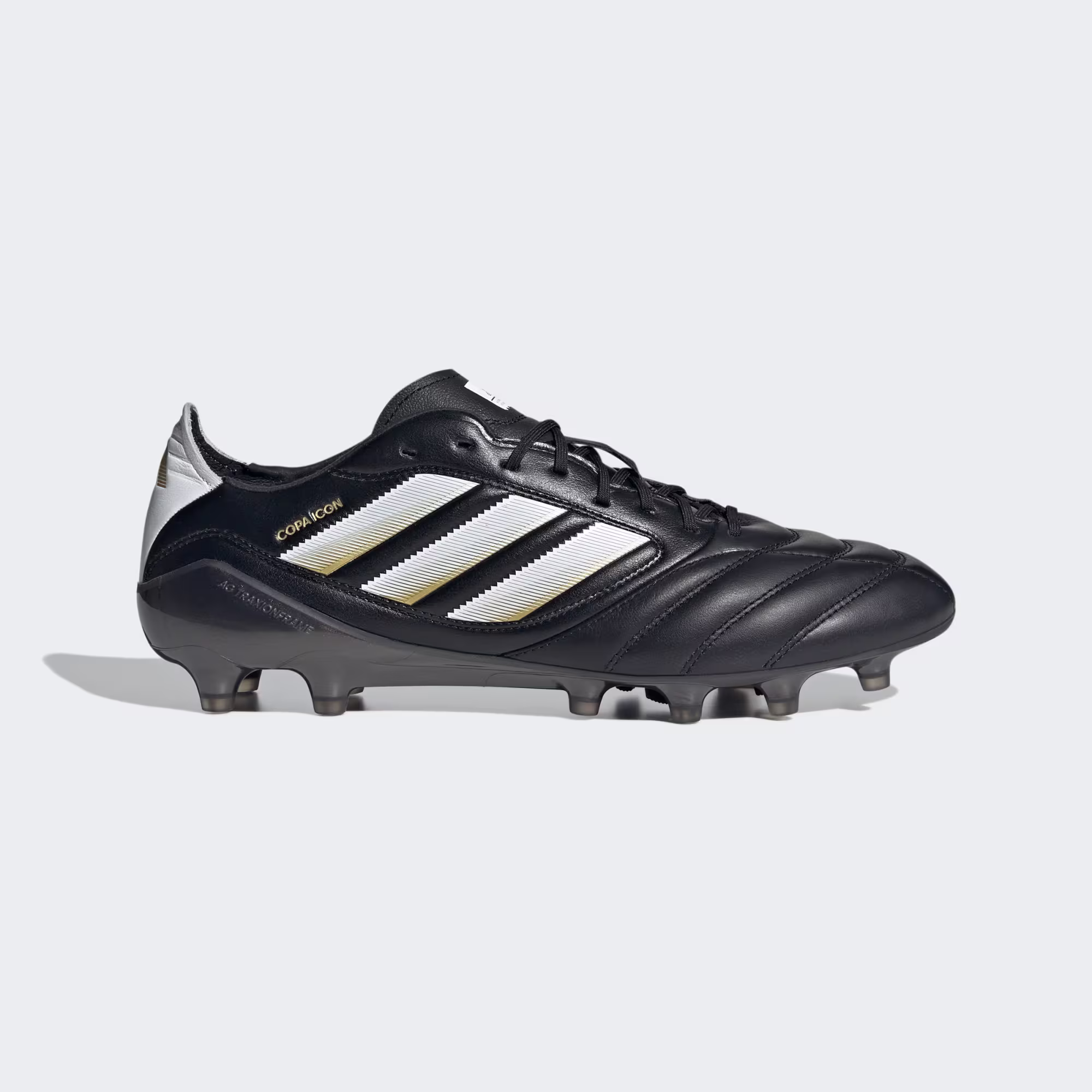 Adidas Copa Icon firm ground cleats – black leather boots with white stripes and retro Copa Mundial vibes