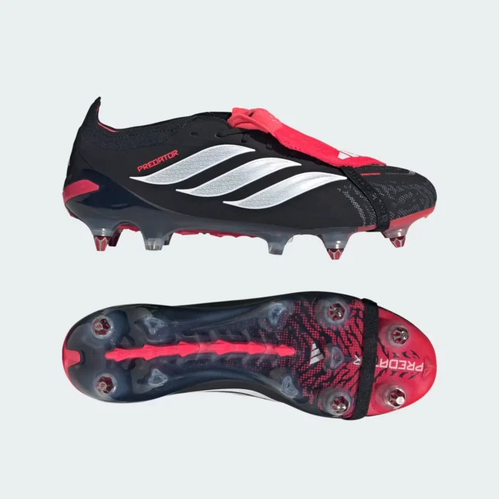 Adidas Predator Elite Fold-Over Tongue Soft Ground Soccer Cleats for Women and men in Black, White and Pink - SG Cleats