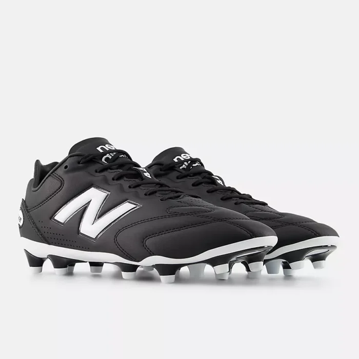 New Balance 442 Pro FG V3 Unisex Soccer Cleats in Black with White and Fire Cracker - Firm Ground Cleats