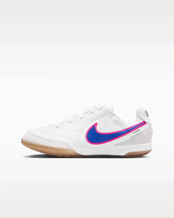 Nike Jr. Tiempo Streetgato Big Kids' Indoor Court Low-Top Soccer Shoes in White and Blue - IC Futsal Shoes for Kids